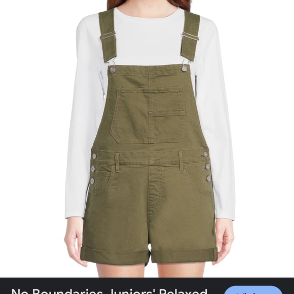No Boundaries Pants - No Boundaries Olive army Green short Overalls size large 11‎ - 13